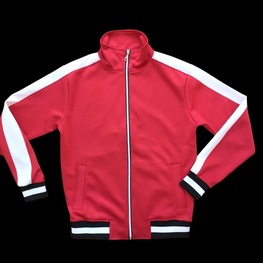 NEW HUDSON OUTERWEAR Full Zip Relaxed Fit Track Jacket in Red SZ S
